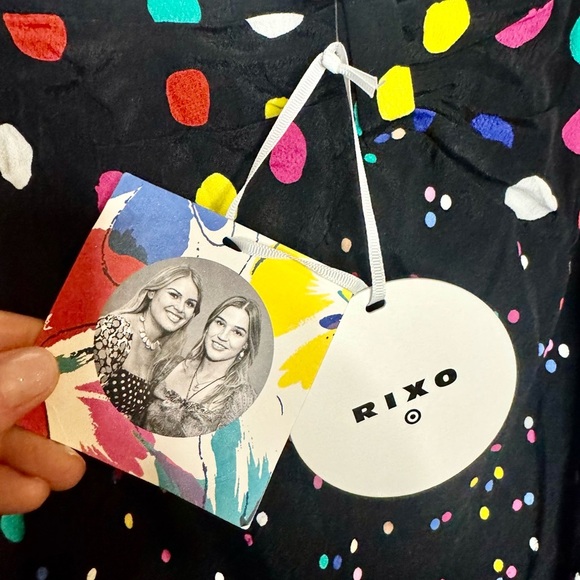 RIXO X Target Black Colorful Polka Dot Flirty Swing Dress NWT Size 24W/26W - Picture 7 of 7